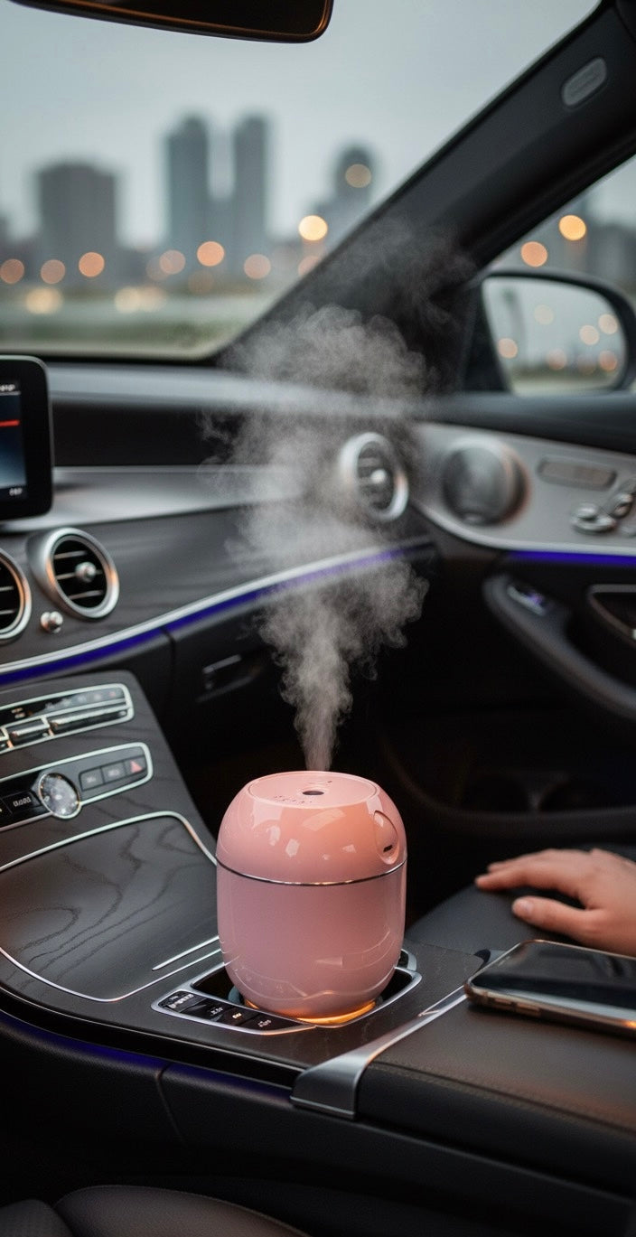Pure Pink™ – Mini Aroma Diffuser & Portable Humidifier | Aesthetic Mist for Car & Home